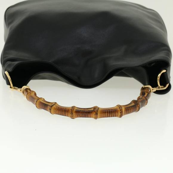 GUCCI Bamboo Hand Bag Leather 2way Black 001.2852.1577.0 Auth 41403 - Picture 7 of 16